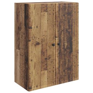 vidaXL Sein&auml;lle Kiinnitett&auml;v&auml; Kaappi Vanha puu 66 x 34,5 x 90 cm