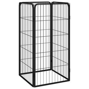 vidaXL Koiranh&auml;kki 4 paneelia musta 50x100 cm jauhemaalattu ter&auml;s