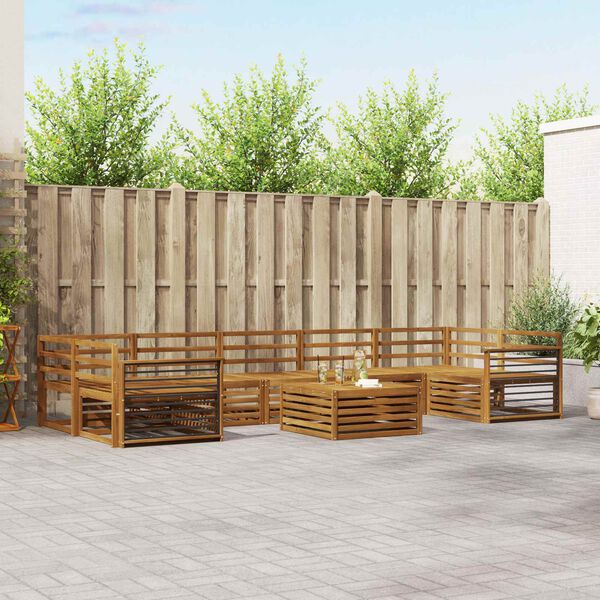 vidaXL Ulkosohvakokoelma 8 pcs Luonnollinen