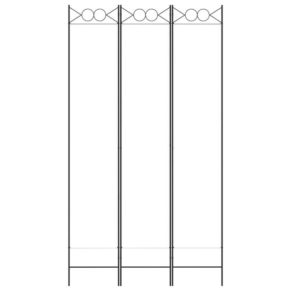 vidaXL 3-paneelinen Tilanjakaja valkoinen 120x220 cm kangas