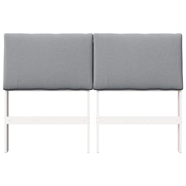 vidaXL Verhoiltu sängynpääty Vaaleanharmaa 150 cm Massiivinen mänty