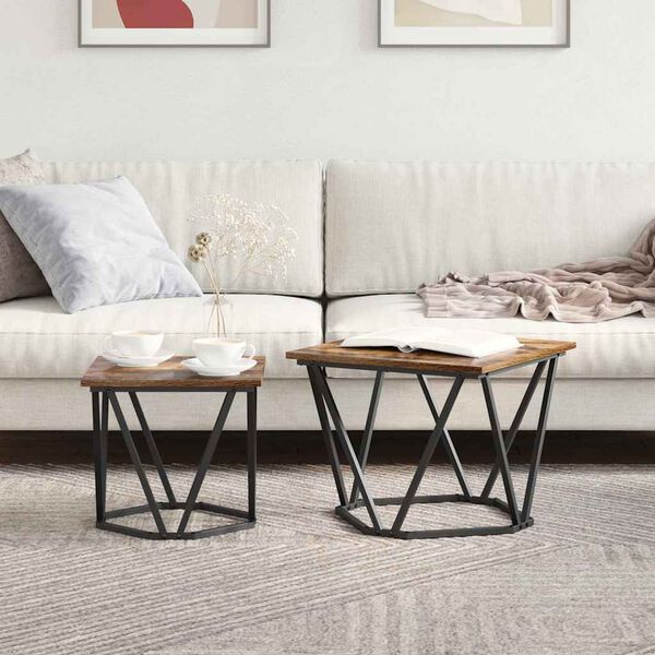 vidaXL Sivup&ouml;yt&auml;setti 2 pcs Savutammi 50 x 50 x 40 cm