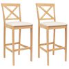 vidaXL Baarijakkara 2 pcs Luonnollinen ja beige