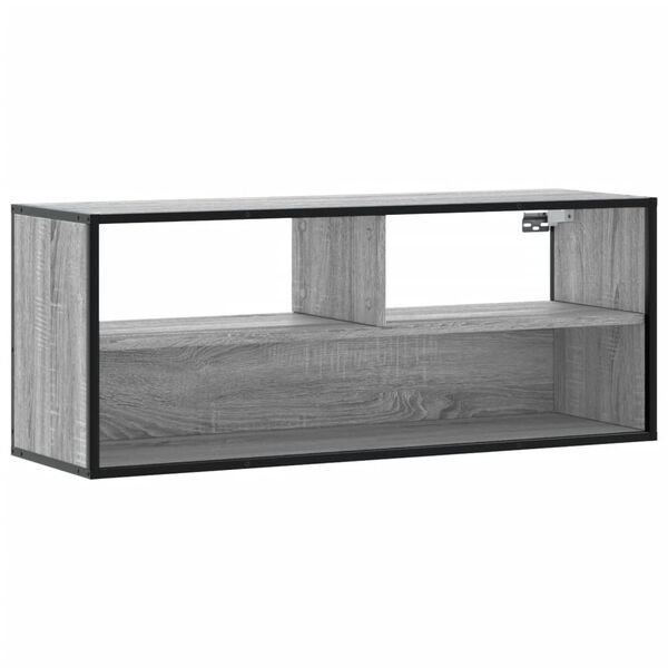 vidaXL TV-taso harmaa Sonoma 100x31x39,5 cm tekninen puu ja metalli