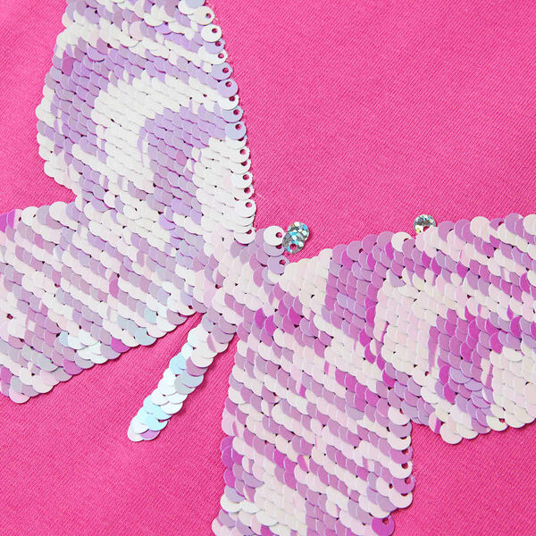 Lasten holkkihihainen T-paita tumma pinkki 104