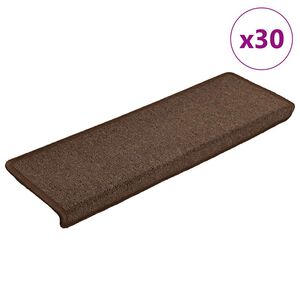 vidaXL Porrasmatot 30 kpl 65x21x4 cm kahvinruskea suorakaiteen muotoinen reuna