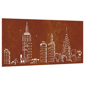 vidaXL Puutarhasein&auml;koriste 105x55 cm corten ter&auml;s kaupunkikuvio