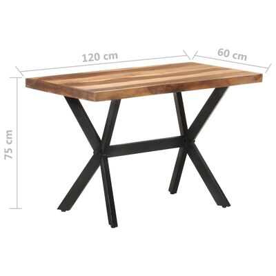 vidaXL Ruokapöytä 120x60x75 cm täysi puu hunajaviimeistelyllä