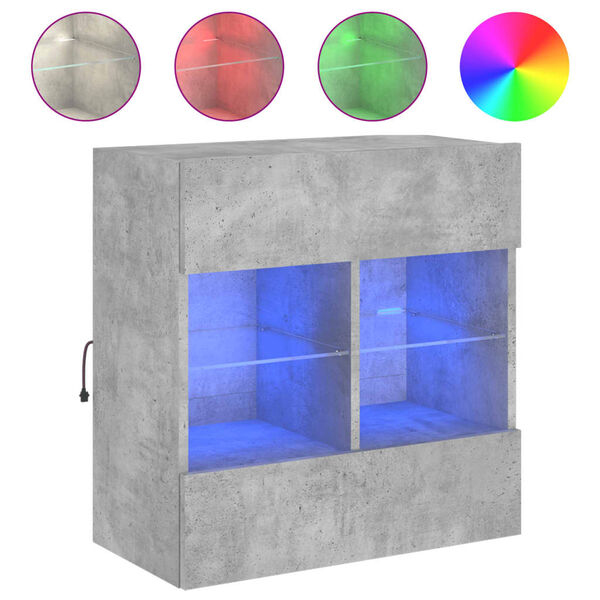 vidaXL TV-sein&auml;kaappi LED-valoilla betoninharmaa 58,5x30x60,5 cm