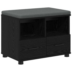 vidaXL Halli penkki Musta Tammi 60 x 38 x 46 cm Insin&ouml;&ouml;ripuu ja kangas