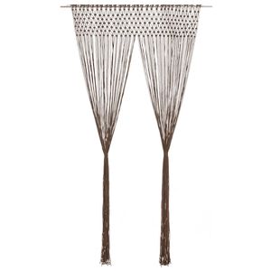 vidaXL Macrame verho harmaanruskea 140x240 cm puuvilla