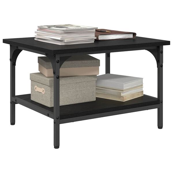 vidaXL Tulostinpidike Musta tammi. 50 x 40 x 38 cm Tekninen puu