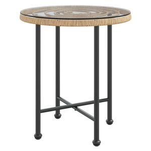 vidaXL Ruokap&ouml;yt&auml; &Oslash;50 cm karkaistu lasi ja ter&auml;s