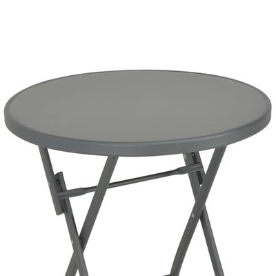 vidaXL Kokoontaittuva bistropöytä harmaa 60x70 cm lasi ja teräs