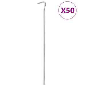 vidaXL Telttatapit 50 kpl 30 cm &Oslash;7 mm galvanoitu ter&auml;s