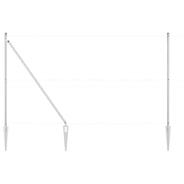 vidaXL Aitalatu Muut 26 pcs Harmaa 3,2 x 3,2 x 170 cm Teräs