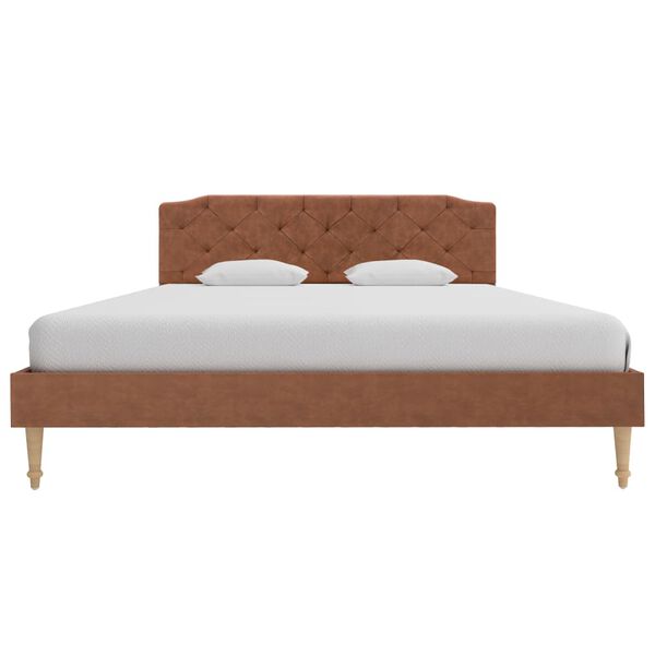 vidaXL Sängynrunko ruskea kangas 135x190 cm