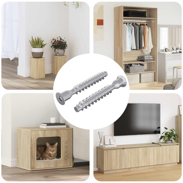 vidaXL Confirmat-ruuvit 2 pcs Hopea &Oslash;7 x 50 mm Metalli