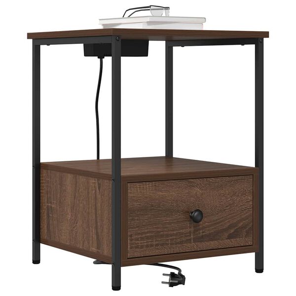 vidaXL Y&ouml;p&ouml;yt&auml;kaappi 2 pcs Ruskea tammi 42 x 41 x 56 cm Tekninen puu