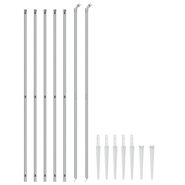 vidaXL Verkkoaita maapiikeillä hopea 1,6x10 m