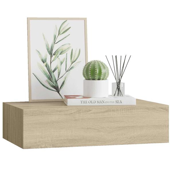 vidaXL Seinälaatikkohylly tammi 40x23,5x10 cm MDF
