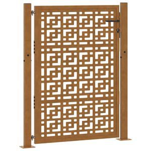 vidaXL Puutarhan portti 100x125 cm s&auml;&auml;nkest&auml;v&auml; ter&auml;s ristikuvio