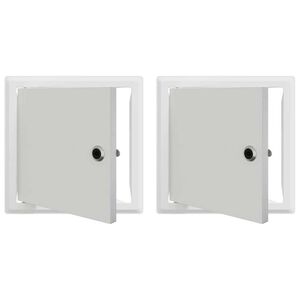 vidaXL Access Panel 2 pcs Valkoinen 20 x 20 cm Teräs