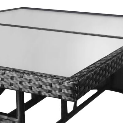 vidaXL Puutarhapöytä 140x80x74 cm polyrottinki musta