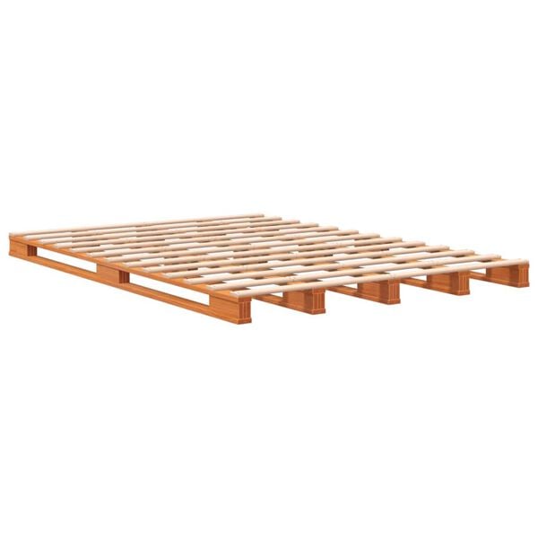 vidaXL Lavasänky vahanruskea 140x200 cm täysi mänty