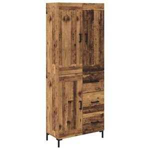 vidaXL Korkea kaappi 2 kpl Vanha Puu 69,5 x 34 x 180 cm Tekninen puu
