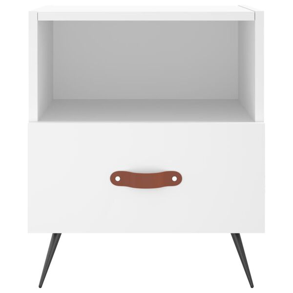 vidaXL Y&ouml;p&ouml;yt&auml; valkoinen 40x35x47,5 cm tekninen puu