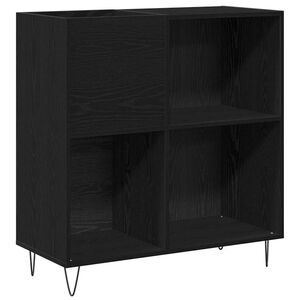 vidaXL Levykaappi Musta tammi. 85 x 38 x 89 cm Tekninen puu