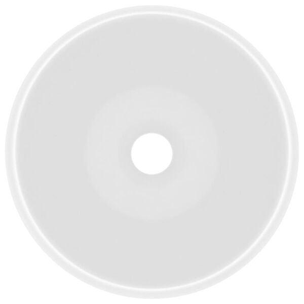 vidaXL Ylellinen pesuallas py&ouml;re&auml; matta valkoinen 40x15 cm keraami