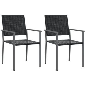 vidaXL Puutarhatuolit 2 kpl 54x62,5x89 cm musta polyrottinki