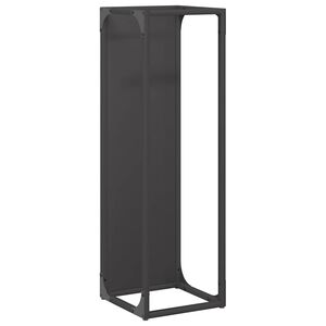 vidaXL Polttopuuteline Musta 25x25x80 cm Kylm&auml;valssattua ter&auml;st&auml;