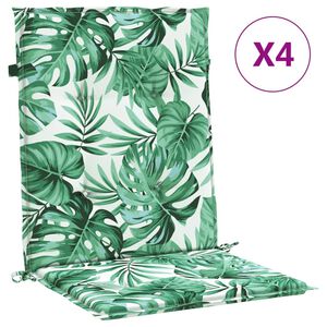 vidaXL Matalaselk&auml;isen tuolin tyynyt 4 kpl lehtikuvio kangas
