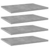vidaXL Kirjahyllytasot 4 kpl betoninharmaa 40x30x1,5 cm tekninen puu