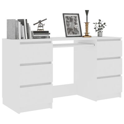 vidaXL Kirjoituspöytä valkoinen 140x50x77 cm lastulevy