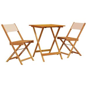 vidaXL 3-osainen Bistrosarja beige kangas ja t&auml;ysi m&auml;nty