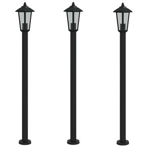 vidaXL Pylv&auml;svalaisimet 3 kpl musta 120 cm ruostumaton ter&auml;s