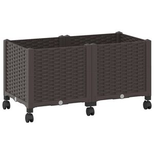 vidaXL Puutarhavaltikka, jossa on py&ouml;r&auml;t Ruskea 80 x 40 x 44 cm PP