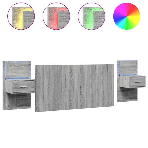 vidaXL S&auml;ngynp&auml;&auml;ty y&ouml;p&ouml;ydill&auml; harmaa Sonoma 160 cm tekninen puu