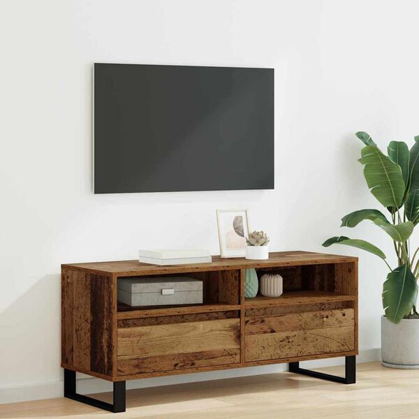 vidaXL TV-kaappi laatikon kanssa Vanha Puu 100 x 34,5 x 44,5 cm