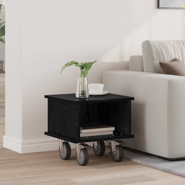 vidaXL TV-teline Musta tammi. 37 x 35 x 35 cm Tekninen puu