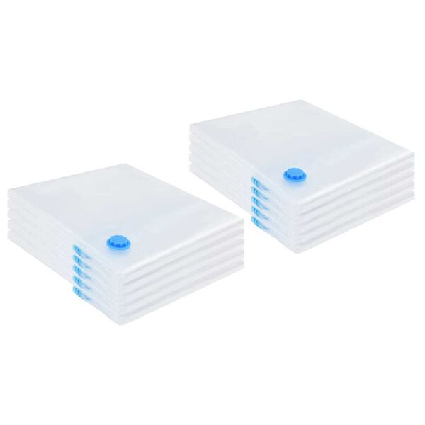 vidaXL Säilytyspussit 10 pcs Läpinäkyvä ja Sininen 100 x 80 cm