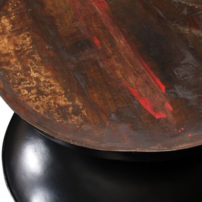 vidaXL Sohvapöytä kierrätetty puu musta jalusta 60x60x33 cm