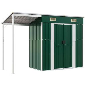 vidaXL Puutarhavaja lis&auml;katolla vihre&auml; 277x107x181 cm ter&auml;s