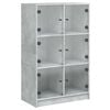 vidaXL Kaappi ovilla betoninharmaa 68x37x109 cm tekninen puu