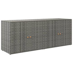 vidaXL Puutarhan s&auml;ilytyskaappi harmaa 198x55,5x80 cm polyrottinki