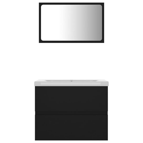 vidaXL Kylpyhuoneen kalustesarja musta lastulevy